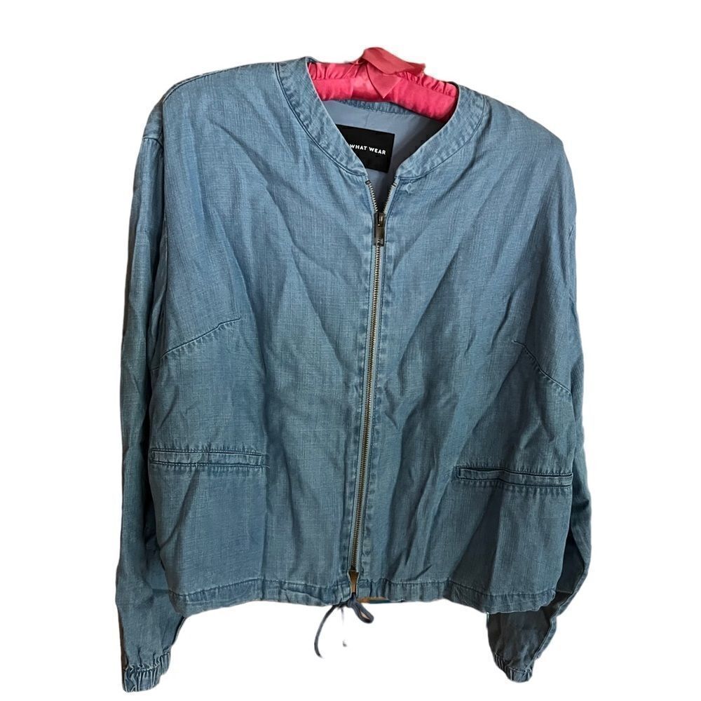 Who What Wear long sleeved chambray fullzip jacket size X